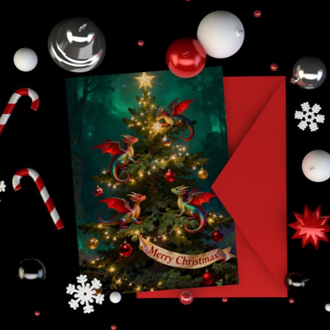 Merry Mischief – Christmas Dragons in the Tree Card (Creator Uploaded)