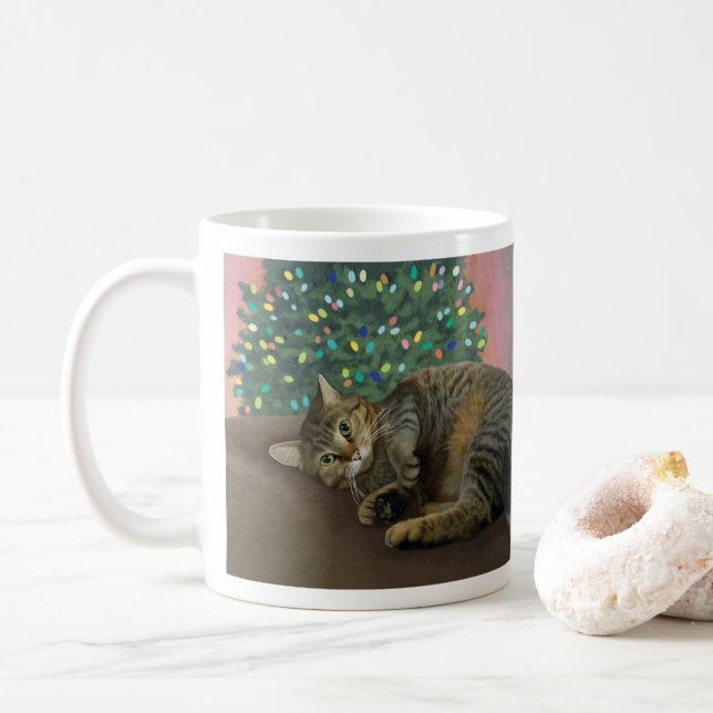 Merry Mischief - Christmas Kitty Coffee Mug (With Donut)