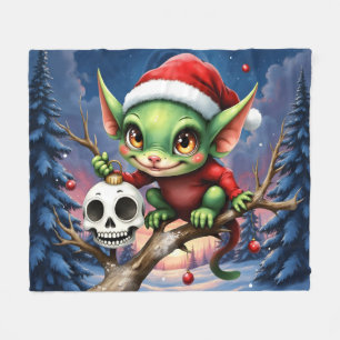 Merry Mischief – The Little Christmas Elf. Fleece Blanket
