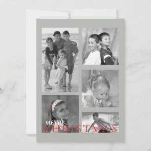 Merry Mistletoe Double Sided Photo Card in grey