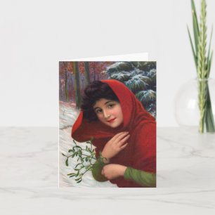 Merry Mistletoe Maiden Holiday Card