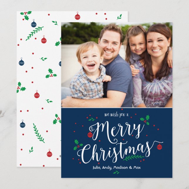 Merry Mistletoe Photo Holiday Card (Front/Back)