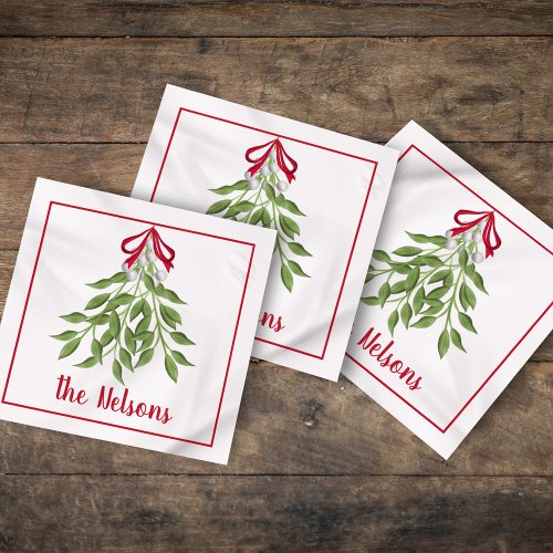 Merry Mistletoe White Berries  Napkins