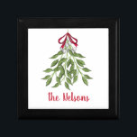 Merry Mistletoe with White Berries Gift Box<br><div class="desc">Merry Mistletoe with white berries tied up in a red ribbon nestled atop a doorway awaiting those to stand underneath. A lovely and simple design that depicts a simple and classic Christmas element. A wonderful design for any holiday occasion.</div>