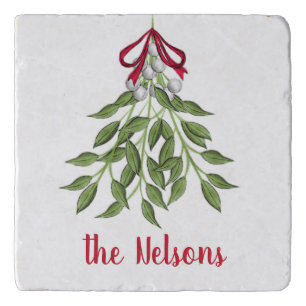 Merry Mistletoe with White Berries Trivet