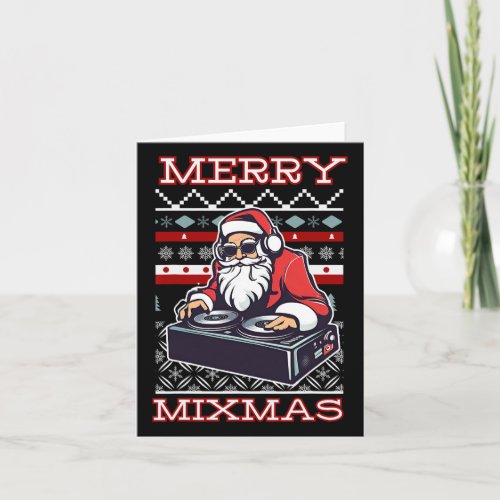 Merry Mixmas Funny Dj Santa Funny Christmas Dj  Card