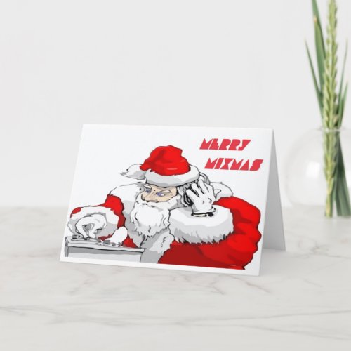 Merry Mixmas Santa Claus DJ  Christmas Party Holiday Card