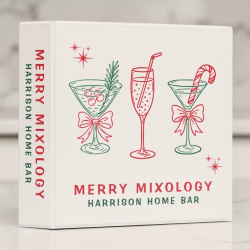 Merry Mixology Christmas Cocktail Recipe 3 Ring Binder
