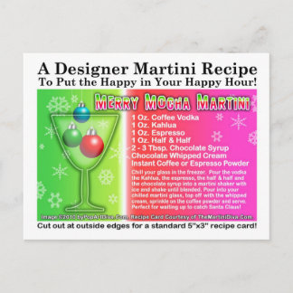 Merry Mocha Christmas Martini Recipe Postcard