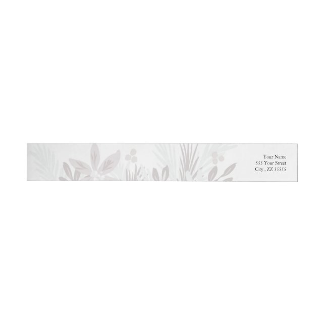 Merry Modern Christmas Flower Design Wrap Around Label (Individual)