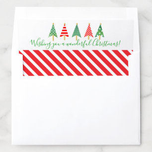 Merry Modern Christmas Trees Christmas Striped Envelope Liner