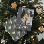 Merry Modern Gray Photo Christmas Holiday Card<br><div class="desc">This year, let your friends and family know you care with the Merry Modern Gray Photo Christmas card. Not only is it stylish and up-to-date, but it has enough space for you to include your favorite memory from the past year. The design is clean and minimal yet still festive, featuring...</div>