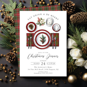Merry Moments Christmas Dinner Invitation