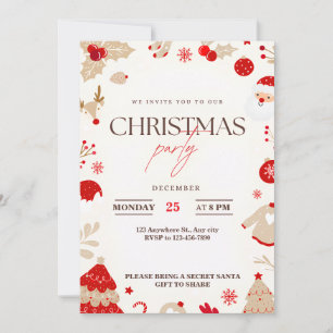 Merry Moments Elegant Christmas Party Invitations