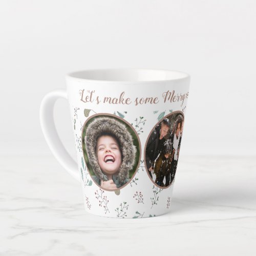 Merry Moments Holiday Three Photo Latte Mug