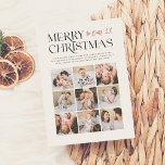 Merry Moments | Modern Christmas 9 Photo Collage Holiday Card<br><div class="desc">Share the joy this holiday season with our 'Merry Moments' Christmas photo collage holiday card. This elegant and modern design features 'Merry Christmas' in stylish serif typography with artistic ligaments and flourishes. Aligned to the right, your family name is written in red handwriting-style script calligraphy for a bold and personalized...</div>