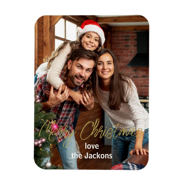Merry Moments: Personalized Christmas Photo Card Magnet (Vertical)