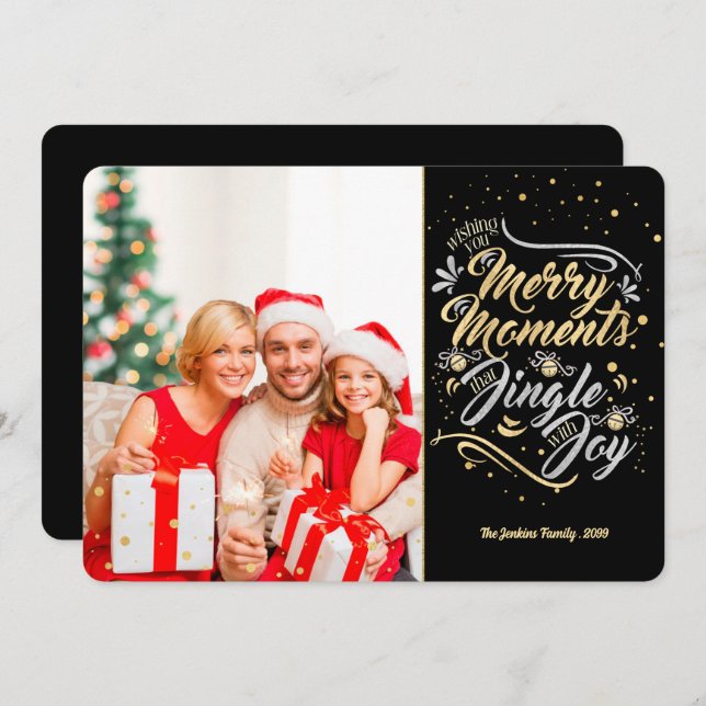 Merry Moments that Jingle with Joy Photo Holiday Card (Front/Back)