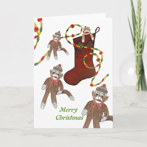 Merry Monkey Christmas Card