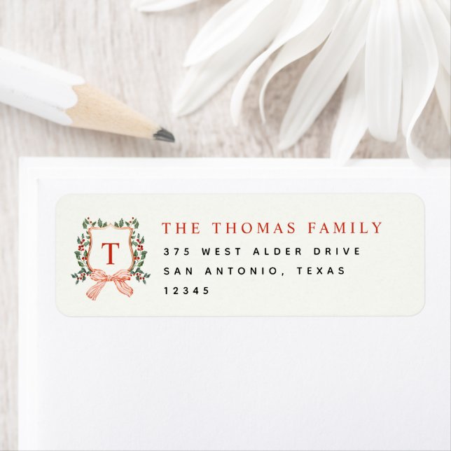 MERRY MONOGRAM HOLIDAY ADDRESS LABEL (Insitu)
