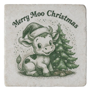 Merry Moo Christmas Trivet