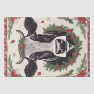 Merry Moo-mas: Cow Dressed for Christmas Decoupage Tissue Paper
