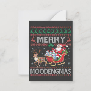 Merry MooDengmas Moo Deng Christmas Santa Hippo Note Card