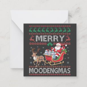 Merry MooDengmas Moo Deng Christmas Santa Hippo Note Card