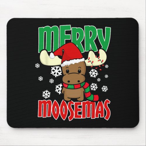 Merry Moosemas Christmas Holiday Moose  Mouse Pad