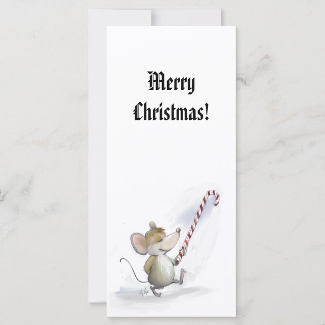 Merry Mouse Moe Holiday Bookmark (Front)