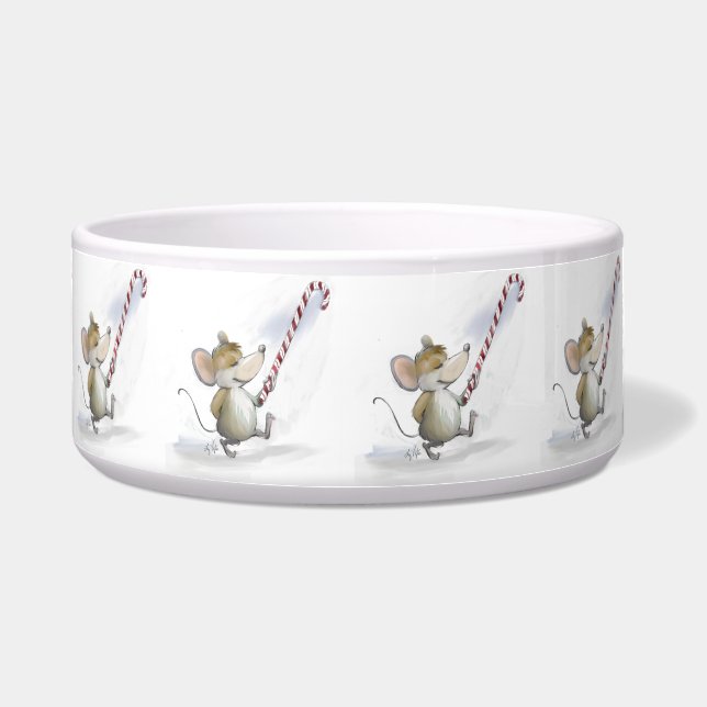 Merry Mouse Moe Holiday Pet Bowl (Front)