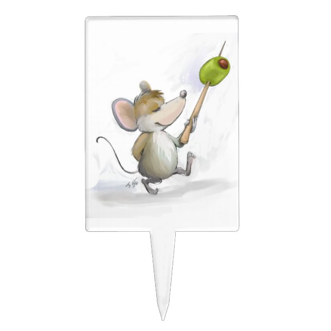 Merry Mouse Moe with Olive Cake Topper (Front)