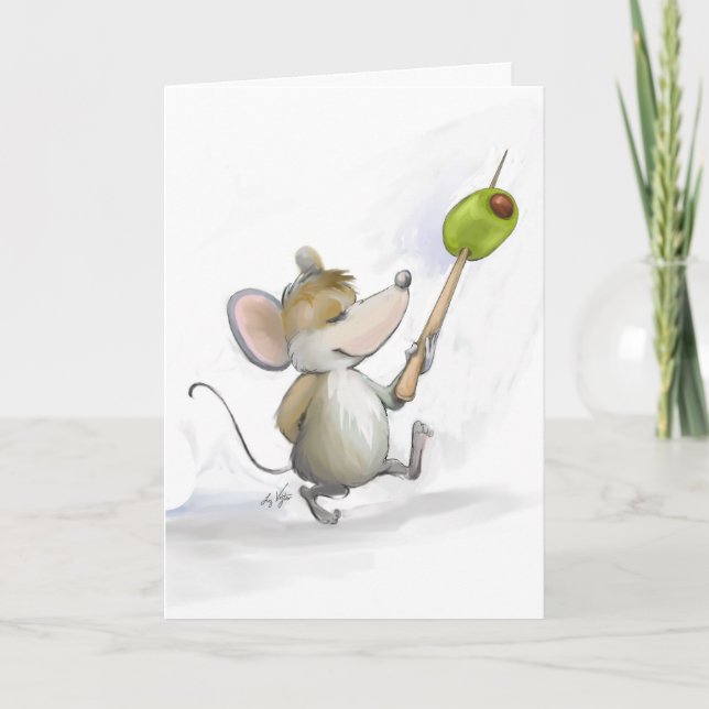 Merry Mouse Moe with Olive Card (Front)