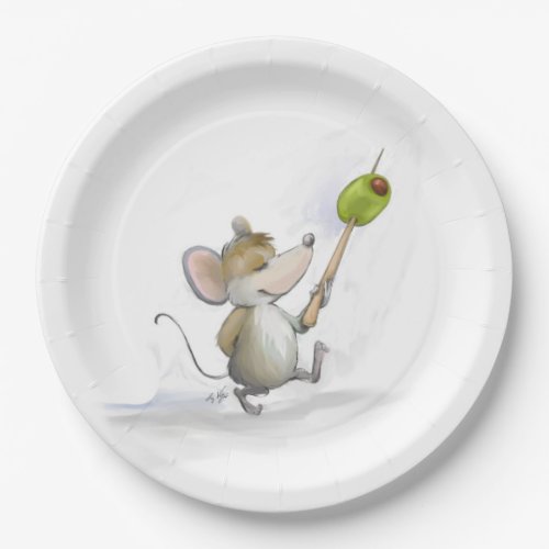 Merry Mouse Moe with Olive Paper Plate