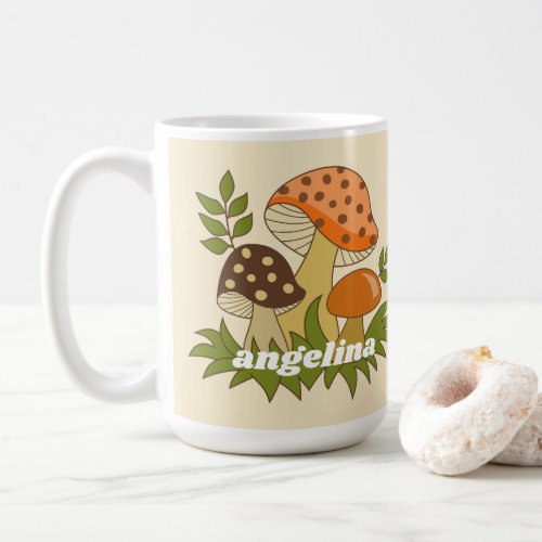 Merry Mushroom with Custom Name Coffee Mug