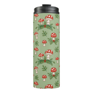 Merry Mushrooms on Celadon Thermal Tumbler