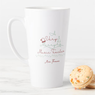 Merry Music Teacher Personalized Christmas Latte Mug