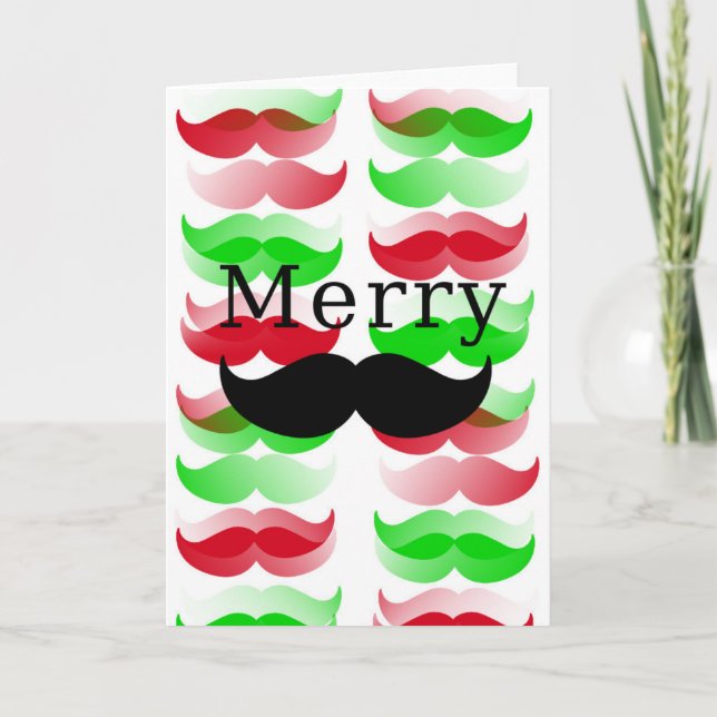 Merry Mustache Holiday Card (Front)