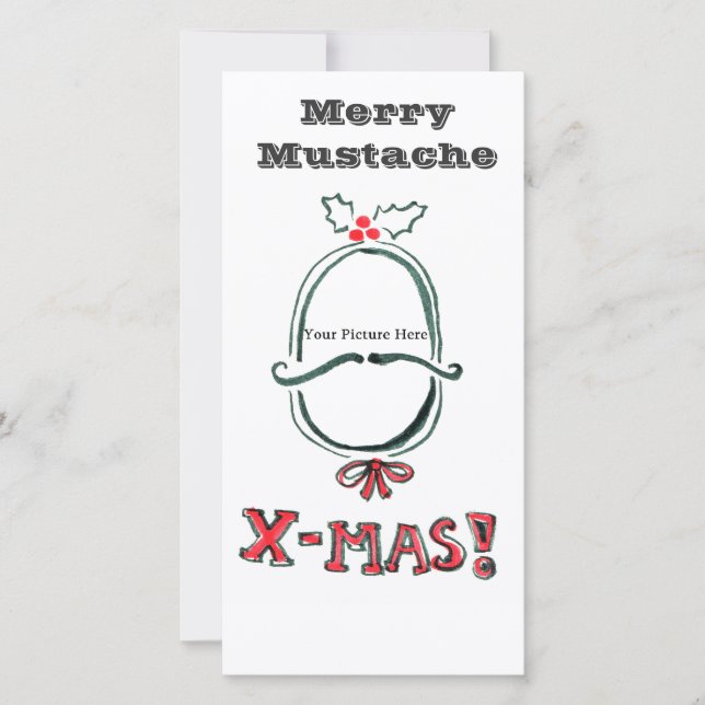 Merry Mustache Photo Card (Front)