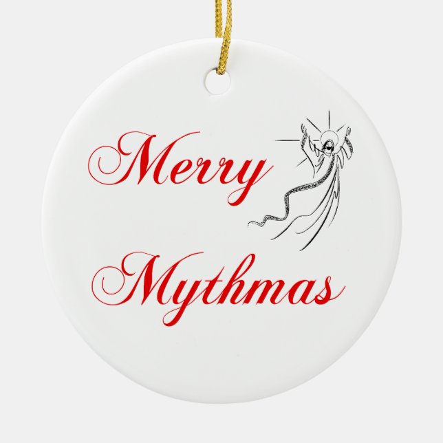 Merry Mythmas Ceramic Ornament (Front)