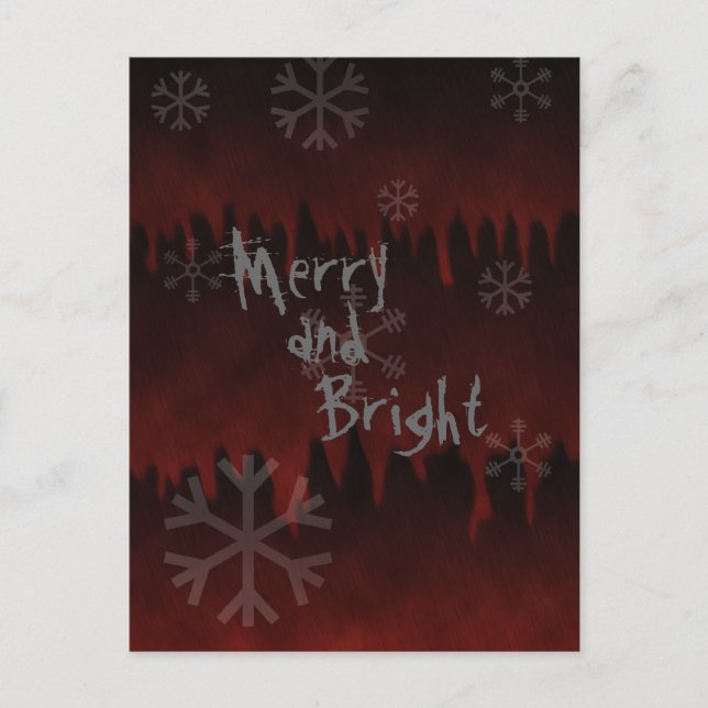 Merry N Bright Snowflake in Hell Holiday Postcard (Front)