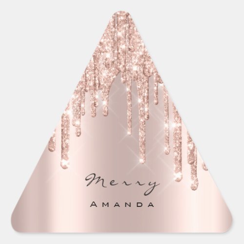 Merry Name 16th Bridal Rose Glitter Spark Traingle Triangle Sticker