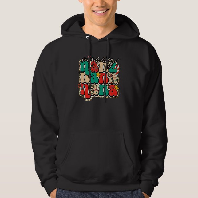 Merry Nana Leopard Family Christmas Pajamas Holida Hoodie (Front)