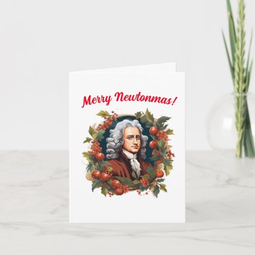 Merry Newtonmas Atheist Secular Holiday Christmas Card