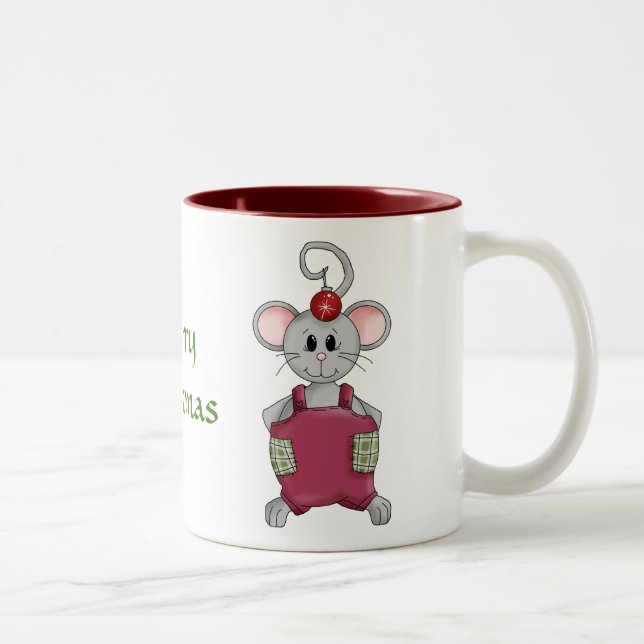 Merry Night Before Christmas Mouse Two-Tone Coffee Two-Tone Coffee Mug (Right)