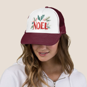 Merry Noel Holiday Holly Mistletoe Trucker Hat