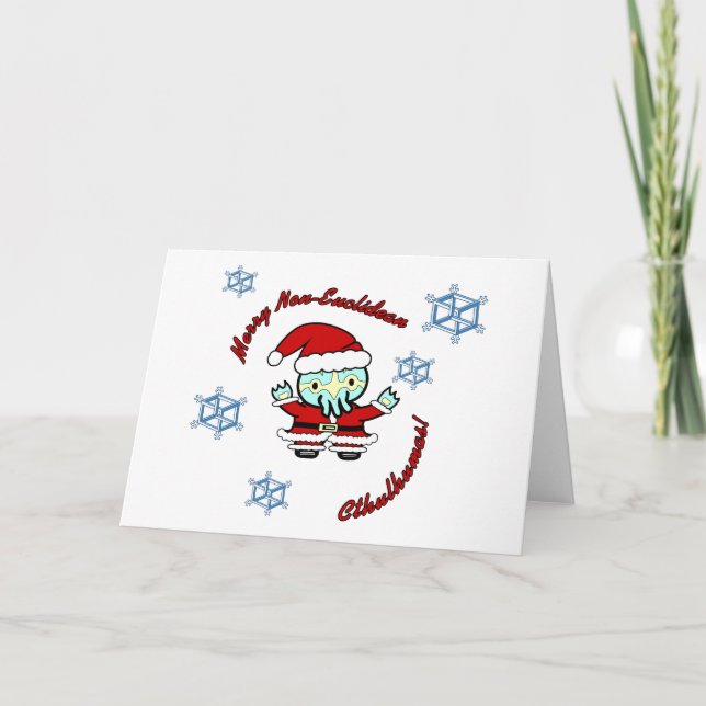 Merry Non-Euclidean Cthulhumas Holiday Card (Front)