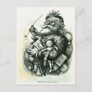 Merry Old Santa Claus Holiday Postcard