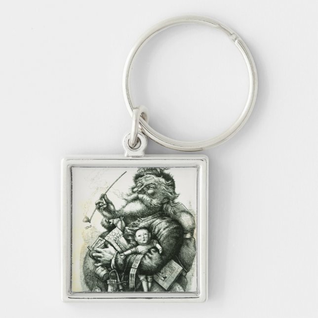 Merry Old Santa Claus Keychain (Front)