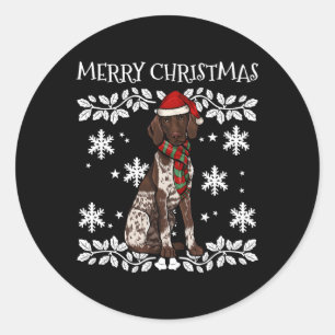 Merry Ornat Ger Shorthaired Pointer Classic Round Sticker